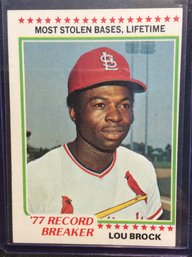 1978 Topps Record Breaker Lou Brock - K