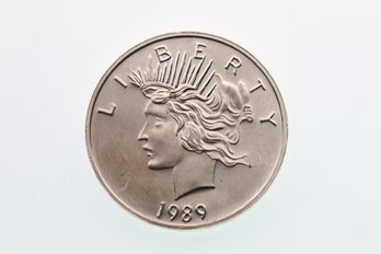 1989 Peace Dollar One Ounce .999  Silver Round