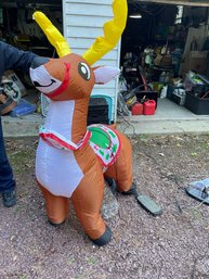 TESTED WORKING- LARGE Christmas Reindeer Inflatable