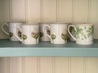 Villeroy & Boch House And Garden Collection Coffee Mugs- Set Of 6