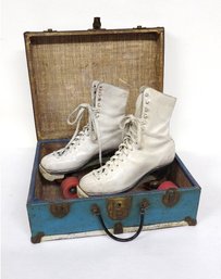 A Vintage Pair Of Chicago Roller Skate Company 1914 Patented Roller Skates Size 5 Original Carry Case