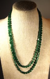 ANOTHER FINE STRAND OF GENUINE EMERALD GEMSTONE BEADS NECKLACE 36' LONG