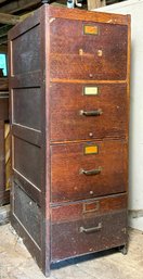 Antique Globe- Wernicke Solid Oak 4 Drawer Arts & Crafts  File Cabinet