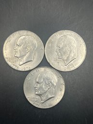 3 Eisenhower Dollars 1971-D (2) 1976