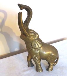Vintage Brass Elephant Figure Trunk Up