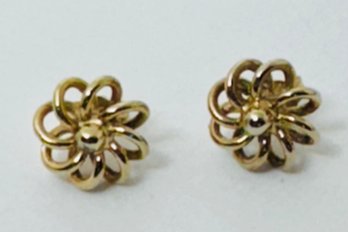 VINTAGE 14K GOLD SPIRAL STUD EARRINGS