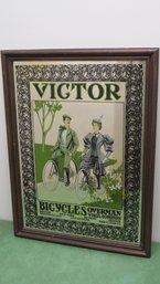 Vintage Victor Bicycles Overman Wheels Co. Wall Mirror
