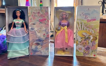 Brand New Avon Special Edition Spring Tea Party Barbie 3rd Series & Spring Blossom Barbie  In Original Boxes.