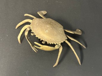 A Whimsical Vintage Brass Crab Trinket Box