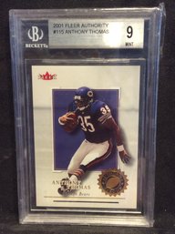 2001 Fleer Authority Anthony Thomas Rookie 500/1350 BGS 9 - K