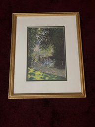 Claude Monet Framed Art Of A Gathering In The Courtyard