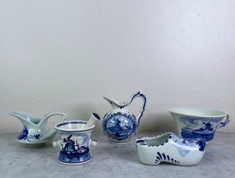 Vintage Delft Mixed Group Of Miniatures