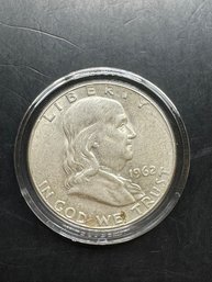 1962-D Benjamin Franklin Silver Half Dollar