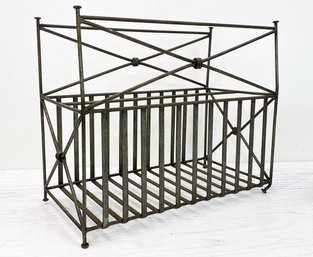 A Vintage Wrought Iron Magazine Rack