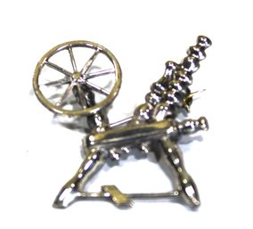 Vintage Sterling Silver Spinning Wheel Brooch