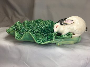 RARE Antique MINTON Majolica Bunny Dish - Very Hard To Find Piece - 1860-1890 - Very RARE Pretty Piece