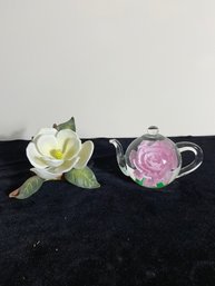 Floral Paperweight Lot
