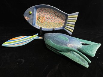 Set Of Fish Themed Dinnerware And Centerpiece