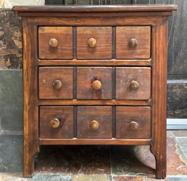 A Vintage Pine Apothecary Style Nightstand Or End Table
