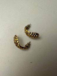 Vintage 14kt Gold Mesh Hanging Earrings