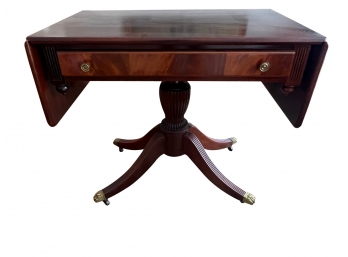 Antique Drop Leaf Mahogany Pedestal Table