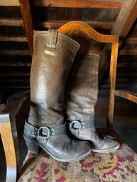 Womens Tall Harness Grey Frye Boots