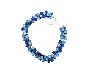 Beautiful Blue Cluster Beaded Necklace