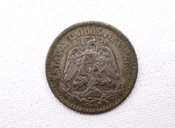 1920 50 Centavos Mexico City Silver Coin