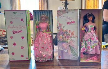 Beautiful Brand New Avon Special Edition Strawberry Sorbet Barbie & Spring Petals Barbie In Original Boxes.