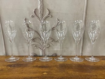 Baccarat France St. Remy Tulip Shaped White Wine Glasses Set/6