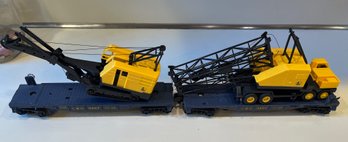 Lionel Two Flatcars With Crane And Shovel