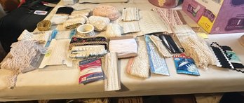 Huge Collection Of Various Lays & Trims Rolls, Stay Lastic, Steem Up, Bias Tape, Wrights Trimming 75 Rayon.