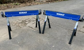 Set Of Kobalt 2x4 Adjustable 42' Steel Saw Horse-800 Lb. Per Horse