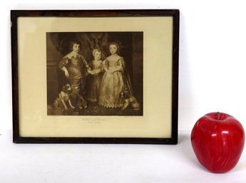 A C. 1905 Framed Print Of Anthony Van Dyck's Painting Children Of Charles The First At Dresden Gallery