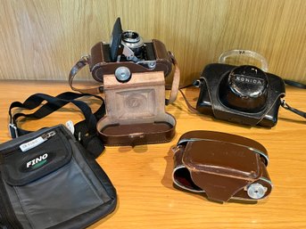 Camera Lot C -  Vintage Film Cameras: Voigtlander Vito & Konica Auto S2 Plus Cases