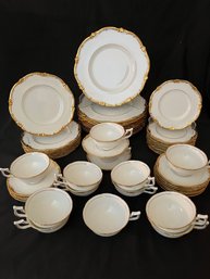 58pc China Set Eden By Coalport  - White With Thick Gold Verge - Gorgeous!