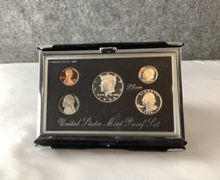 1996 S US Mint Premier Silver Proof Set (5 Coins) In Original Box & COA