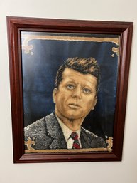 Framed JFK Textile Art