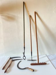 Group Of Vintage Farmhouse Tools 6 Items