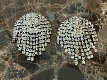 A Pair Of Vintage Rhinestone Fur Clips