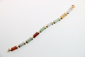 14k Yellow Gold Jade Bracelet