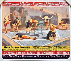 1990s Barnum & Bailey Circus Contortionist Poster, Copyright 1890, New, Still Rolled