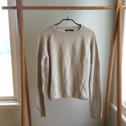 BRANDY MELVILLE, Wool/Cashmere Blend Rib Knit Sweater, Oatmeal, One Sz,