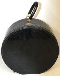 Vintage Black Vinyl  Hat Box Carry All
