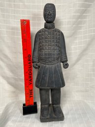 Vintage Chinese Soldier Warrior Statue 14.5'