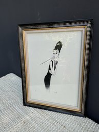 Albert Hirschfeld Pencil Signed 'Breakfast At Tiffany's' Caricature Of Audrey Hepburn Limited Edition #45/175