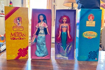 Brand New Disneys Ariel Tea Pearl Princess The Little Mermaid & Satiny Shimmer Mulan In Original Boxes. BR-2