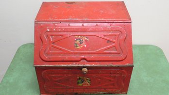 Old Painted Tin Country Store Bread Box