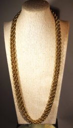 1980S VINTAGE SIGNED MONET GOLD TONE SINGLE STRAND NECKLACE 52' LONG