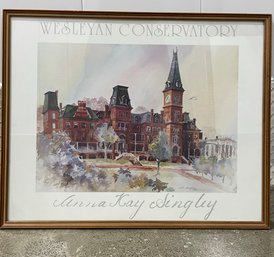 Wesleyan Conservatory - Anna Kay Singley Framed Color Print Of Wesleyan College